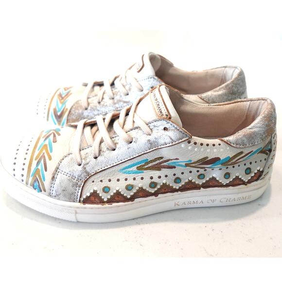 Sundance Karma of Charme Italian Handpainted Leather Sneakers - Picture 7 of 15